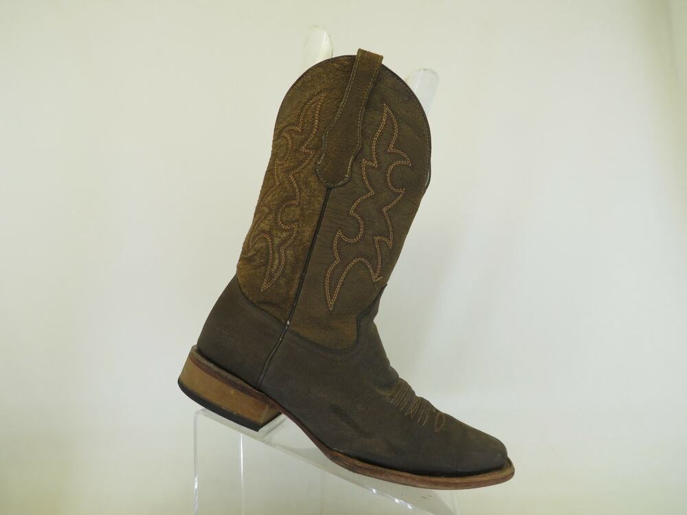 Circle G Brown Leather Cowboy Western Boots Mens Size 9.5 EE